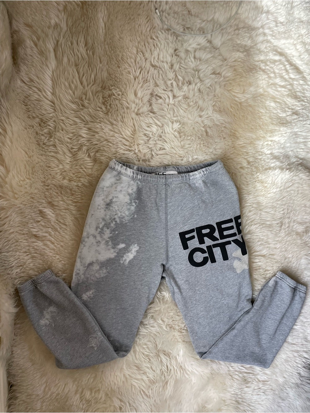 Free city bleach out grey unisex jogger sweatpants